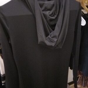 Black Hooded Long Sleeve Dress